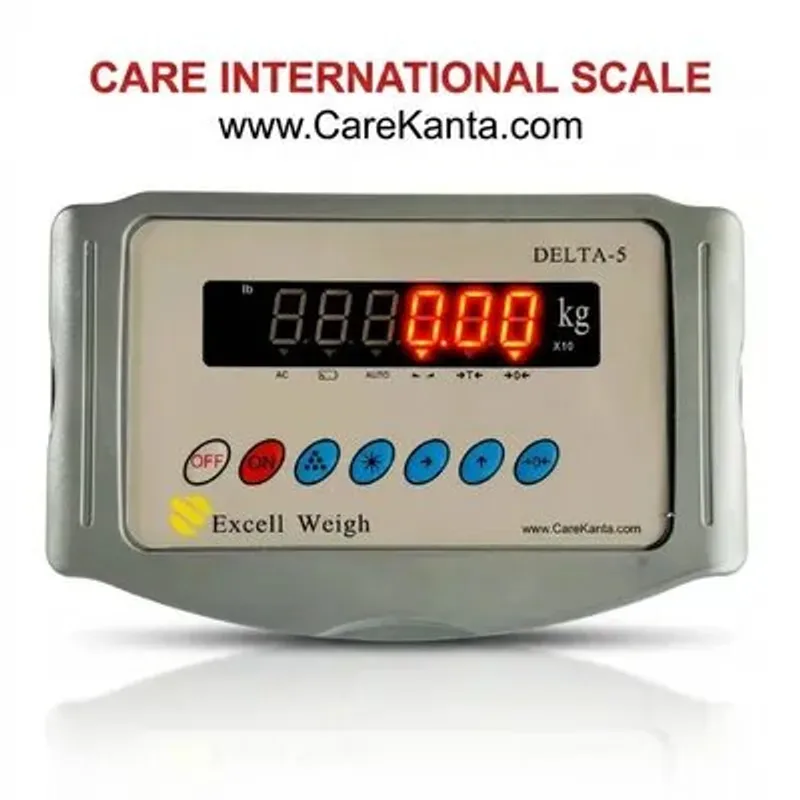 Delta 5 Excell Weigh Weighing Indicator, Plastic body housing LED Display High resolution display mode A/D resolution: 1000000 Indicators & Controllers - Care International Scale Pakistan