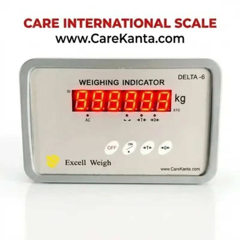 Delta 6 Excell Weigh Weighing Indicator. Plastic body housing LED Display TARE Option High resolution display mode A/D resolution: 1000000 Industrial Weighing Scales - Care International Scale Pakistan